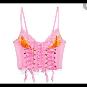 Laced up fenty pink bustier bra